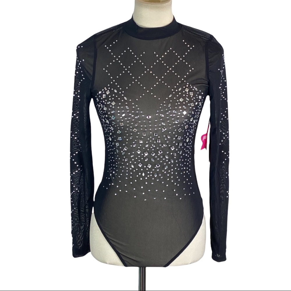 NWT Blashe sheer sequin bodysuit size M